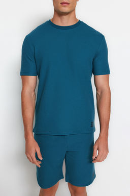 TRENDYOL MAN Mavi Regular Fit Waffle Sortlu Pijama Tak?m? TMNSS23PT00032 - Trendyolmilla фото 9