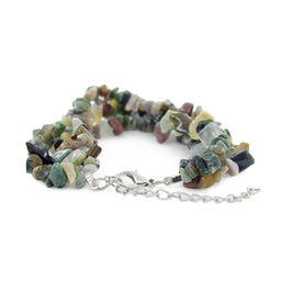 Яшма зеленая Василиса, галька 3х, комплект, бусы длиной 45см - Agat77 фото 6