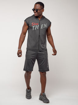 Спортивный костюм летний мужской темно-серого цвета 2264TC - FUYOUKAI фото 6