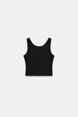 TOP CROP TIRANTES RIB / Negro - Zara фото 7