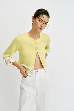 CHAQUETA COMBINADA PUNTO CROCHET / Amarillo - Zara фото 2