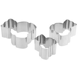 Форма для печенья из нержавеющей стали Мишки набор 3 штуки: 8,3х10х4см; 6,7х8х4см; 5х6х4см, в блистере (Китай)