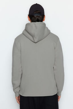 TRENDYOL MAN Siyah Regular/Normal Kesim Kapusonlu Etiketli Ici Polar/S?cak Tutan Sweatshirt TMNAW24SW00076 - Trendyolmilla фото 22