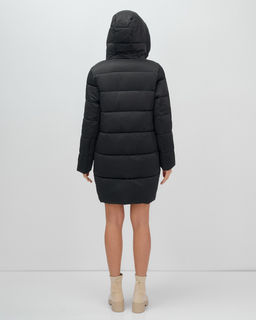 Куртка зимняя женская классическая с капюшоном черного цвета 7671Ch - Visdeer фото 20