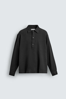 CAMISA POLO ALGOD?N - LINO / Carb?n - Zara фото 7
