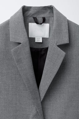 HERRINGBONE CROPPED BLAZER