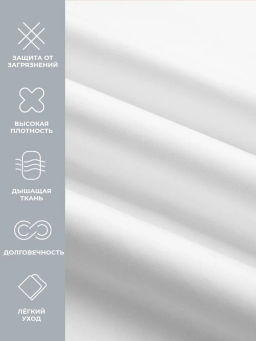 Простыня на резинке 90х200 Моноспейс белый - Ecotex фото 4