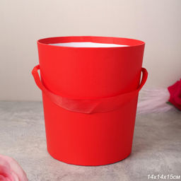 Коробка для цветов 14х15 см / 527-1RED /уп 300/красная