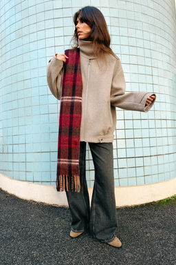 JACQUARD CHECK SCARF