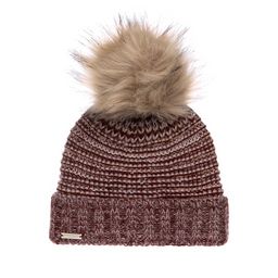 Шапка SEEBERGER арт. 18242-1 POMPOM BEANIE (бордовый / ярко-розовый)
