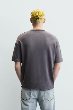 CAMISETA PUNTO ACABADOS IRREGULARES / Gris topo - Zara фото 3