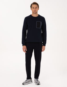 Lacivert Slim Fit Duble Pa_a E_ofman Alt_