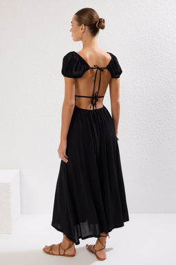 Trendyolmilla Plaj Giyim Ekru Maxi Dokuma Gipe Detayl? Elbise TBESS25EL00030 фото 5