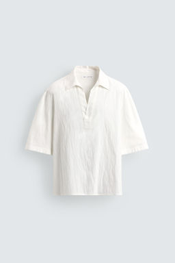 CAMISA POLO ESTRUCTURA RAYAS / Blanco - Zara фото 6