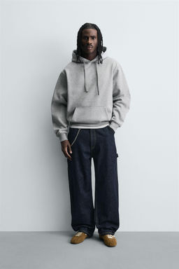 SUDADERA CAPUCHA HEAVYWEIGHT B?SICA / Gris vigor?