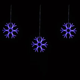 ULD-E1503-036/DTA BLUE IP20 SNOWFLAKES-1 Занавес светодиодный фигурный Снежинки-1, 1,5х0,3м. 6 подвесов. 36 светодиодов. Синий свет. Провод прозрачный. TM Uniel. - Volpe фото 3