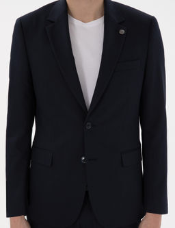 Lacivert Slim Fit Tak_m Elbise
