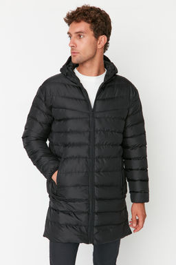 TRENDYOL MAN Siyah Regular Fit Yan? Fermuarl? Ruzgara Dayan?kl? K?sl?k Mont TMNAW23MO00064 - Trendyolmilla фото 5
