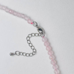 Бусы из Розового кварца и Ангелита с кулоном - Радуга самоцветов фото 4