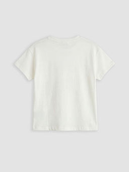 Bisiklet Yaka Kelebek Bask?l? K?z ?ocuk Ti??rt