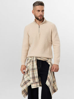 Джемпер на молнии мужской бежевый - Mark formelle фото 8