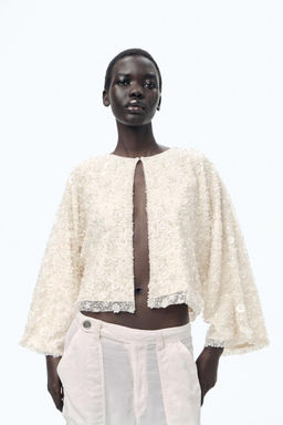 SEQUINNED BEADED CARDIGAN - Zara фото 3