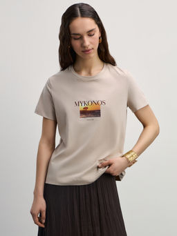 Футболка прямого кроя с принтом / Zarina