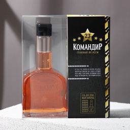 Подарочный набор Командир, гель для душа коньяк 250 мл и мыло для рук 90 г, Чистое счастье