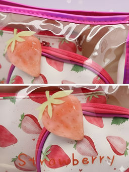 Sunflower Набор косметичек с принтом Клубнички 01 TY, 3 шт., розовый фото 4