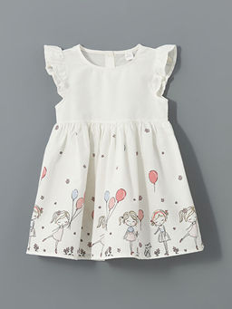 Bisiklet Yaka ?izgili K?z ?ocuk Elbise