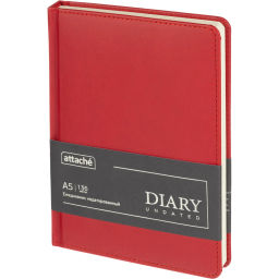 Ежедневник недатированный ATTACHE Classic А5, 140х200мм, 136л, красный  фото 2