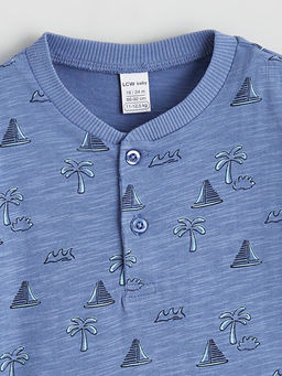 Bisiklet Yaka Desenli Erkek Bebek Ti??rt