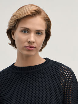 Джемпер ажурный из хлопка / Zarina  фото 6