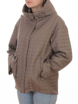 9617 DK. BEIGE Куртка стеганная демисезонная женская (100 гр. холлофайбер)