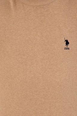 U. S. Polo Assn Мужской базовый свитер светло-коричневого меланжевого цвета - U.s. polo assn фото 6