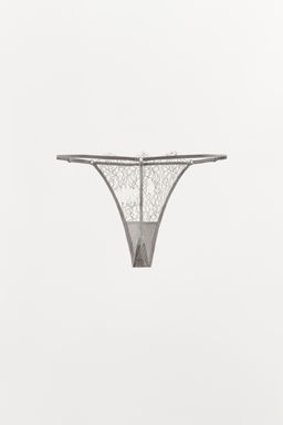 TANGA ENCAJE / Gris - Zara фото 4