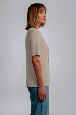 Арт. 31107 Футболка женская 44-52 (5 шт) Цвет:бежевый - Калинка фото 2