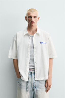 CAMISA LAVADA GR?FICOS ESTAMPADOS / Blanco - Zara фото 2