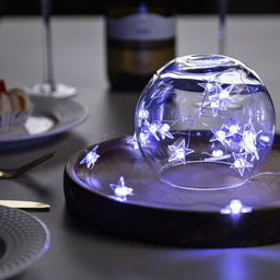 Гирлянда Нить 2 м, роса с насадками Звезда, IP20, серебристая нить, 20 LED, свечение белое, 2 режима, ААх2 - Luazon lighting фото 2