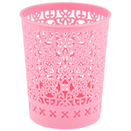 "Домашняя мода" Корзина пластмассовая для хранения "Марокко" д9,8см h12см, матовый пластик, цвет - розовый (Китай)