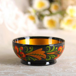 Розетка дерево хохлома, 10×4 см