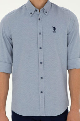 Мужская темно-синяя базовая рубашка с длинным рукавом Неожиданная скидка в корзине - U.s. polo assn фото 6