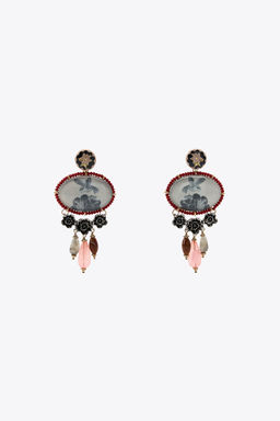 RESIN STONE CHARM EARRINGS - Zara фото 3