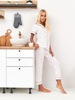K11409 Костюм домашний: рубашка и брюки БЕЛЫЙ