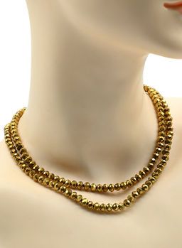 Бусы-браслет на резинке из циркона кукуруза гр.6мм зеленый хамелеон, 86см. Радуга камня  фото 20