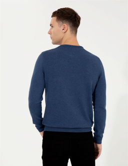 _ndigo Melanj Slim Fit Bisiklet Yaka Basic Triko Kazak - Pierre cardin фото 5