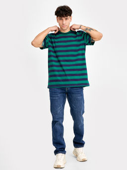 Футболка мужская в сине-зеленую полоску сине -зеленая полоска 111831