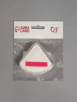 Спонж для макияжа, с держателем, d=5 см, в футляре, треугольный, бежевый