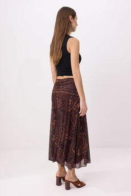 Cok Renkli Maxi Buzgu/Drape Detayl? Boho/Boho Chic Baskl?l? Tul Esnek Orme Etek TWOAW26ET00122 - Trendyolmilla фото 13