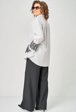 Блуза EVA GRANT 5002 белый в полоску